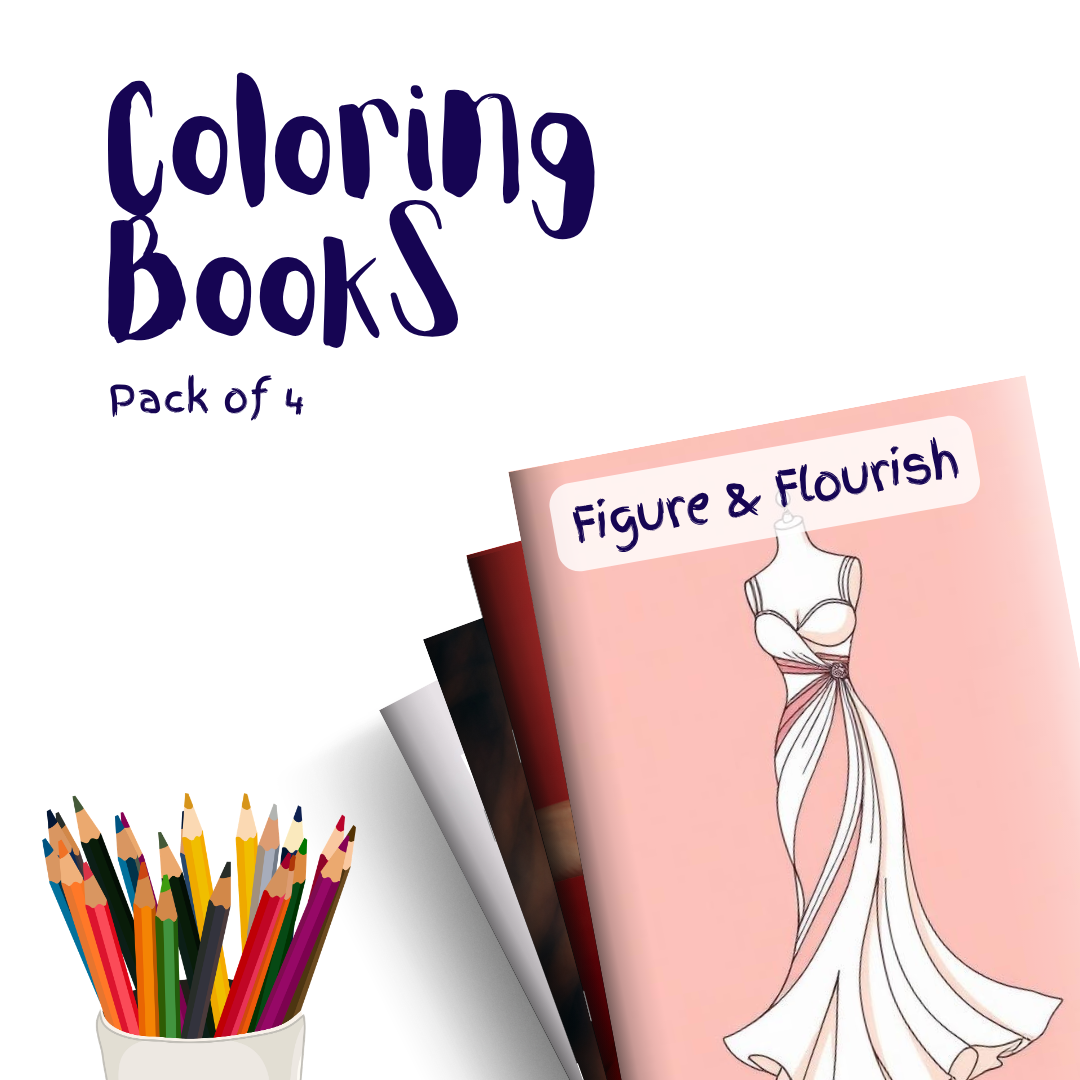Figure & Flourish – 4 Coloring Books
